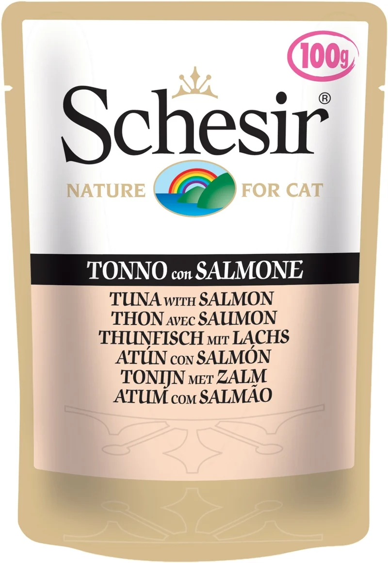 Sachet pour chat Schesir - Thon avec saumon en gelée