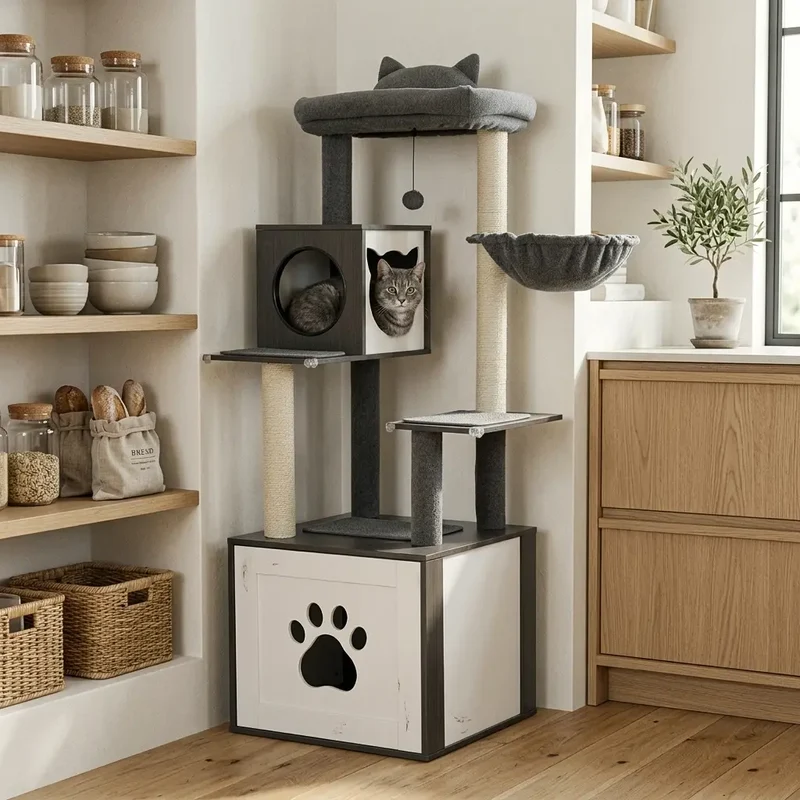 Arbre à chat avec cache litière – Le meuble 2-en-1 qui préserve votre intérieur