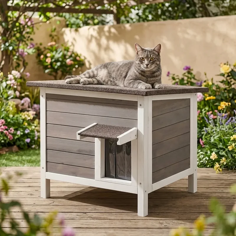 Maison chat extérieur toutes saisons