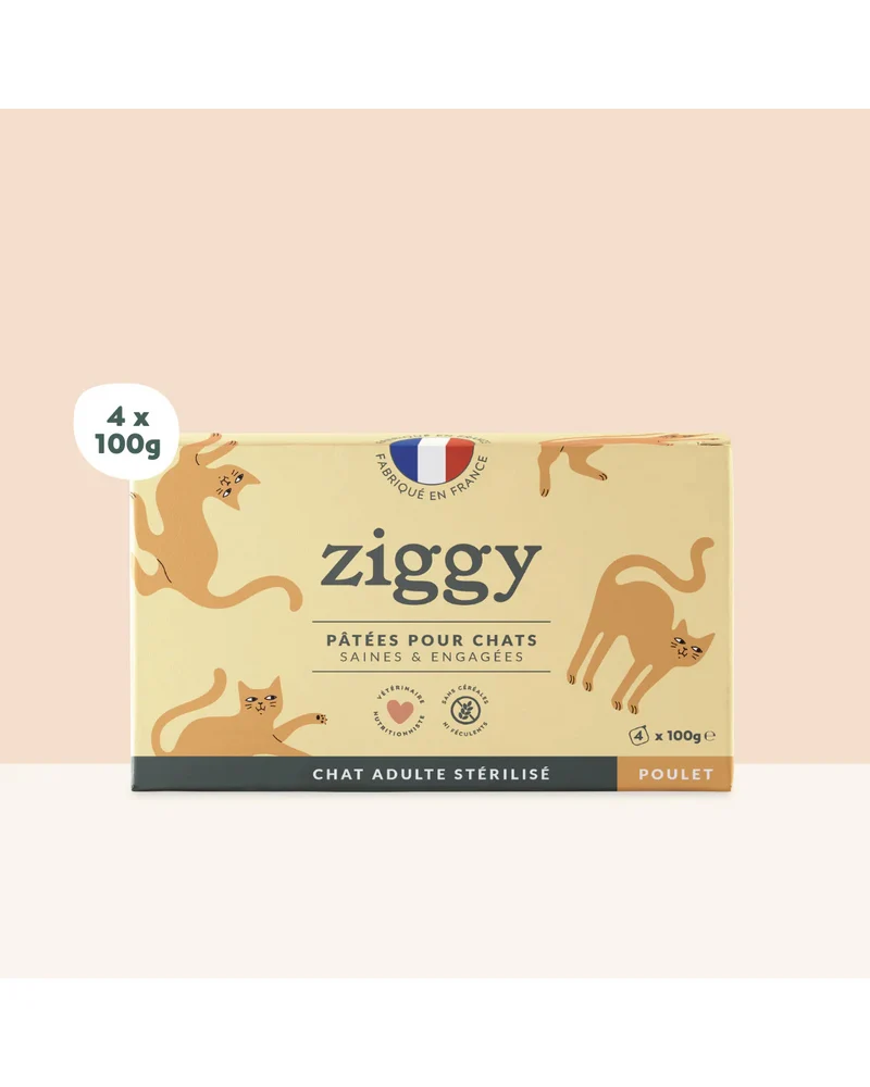 Ziggy Stérilisés Saveur Poulet Pâtée Pour Chats