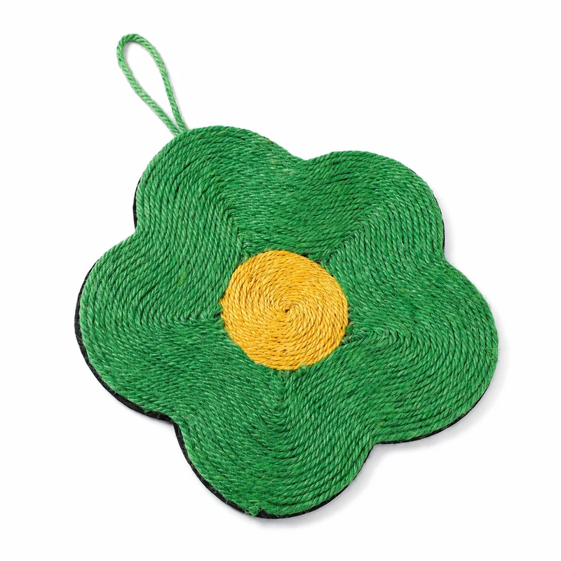 Tapis à griffes de chat en sisal à forme de fleur
