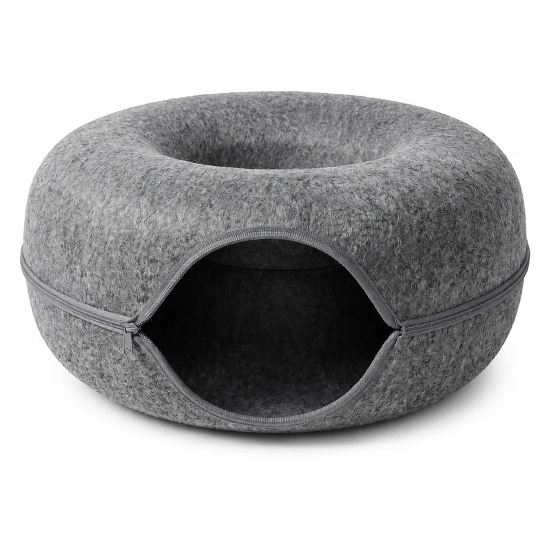 PANIER DE MAISON EN FEUTRE NATUREL POUR CHAT - DONUT4CAT™