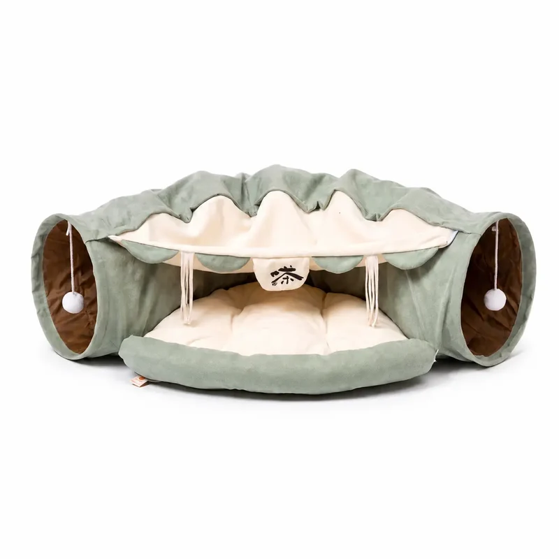 Tunnel de Jeu avec Coussin pour Chat - CoussiCat™