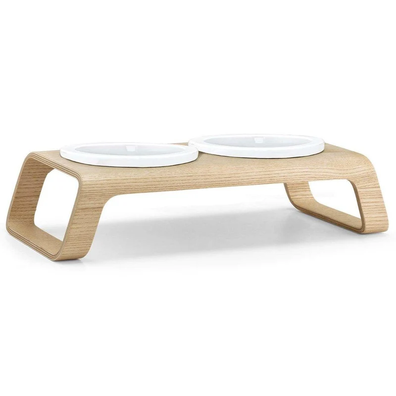 Gamelle pour chat en bois - DESCO
