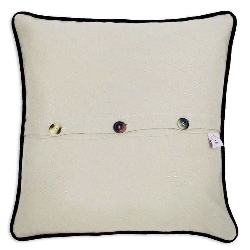 Massachusetts Embroidered CatStudio State Pillow
