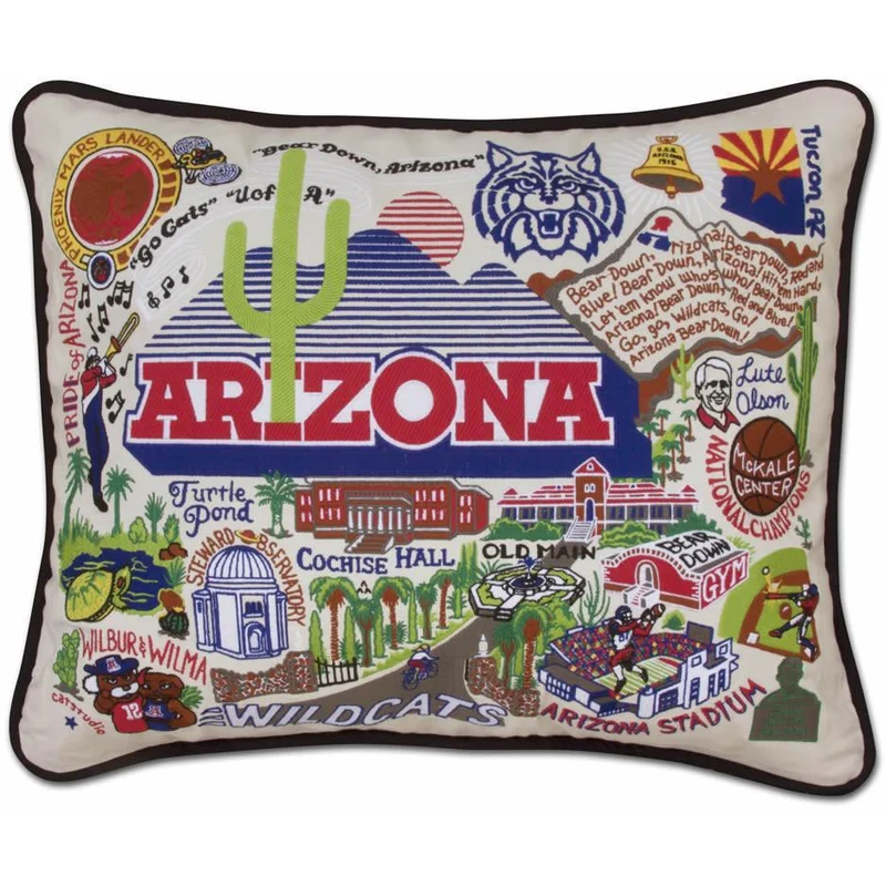 University of Arizona Embroidered Pillow by CatStudio