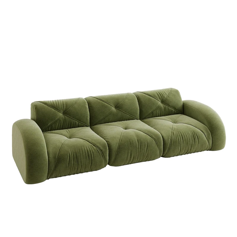 Canapé 3 places en chenille vert design articulé sans montage MOMENTUMVERTEXXX