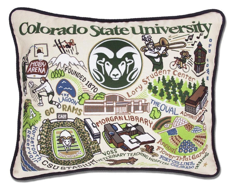 Colorado State University Embroidered CatStudio Pillow