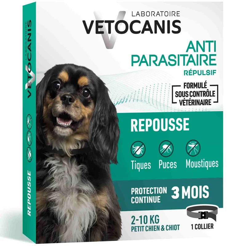 Collier Anti-Puces, Tiques et Moustiques Répulsif pour Chien