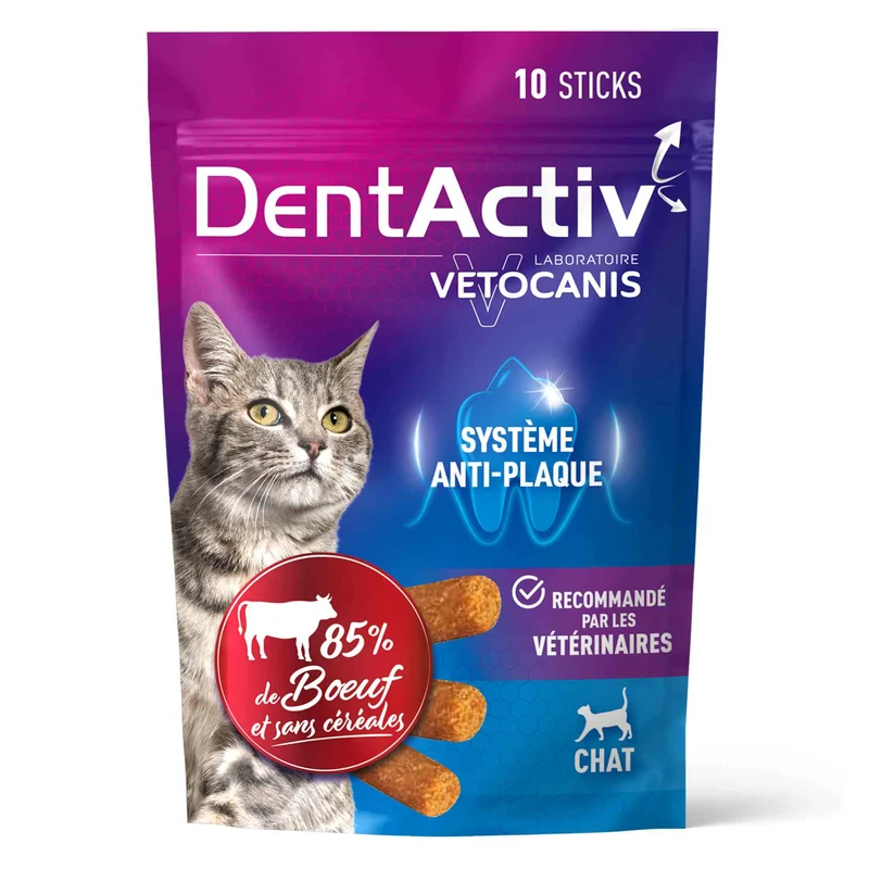Bâtonnets Hygiène Bucco-Dentaire pour Chat, DentActiv