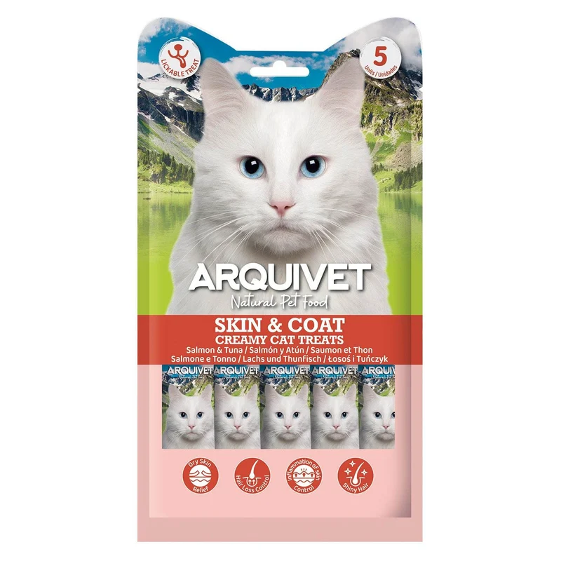 Snack cremoso de Salmón y Atún - SKIN & COAT - Creamy Cat Treats