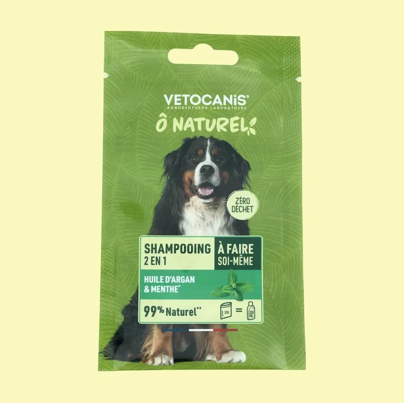 Shampoing 2en1 à faire soi-même pour Chien, Huile d'Argan & Menthe