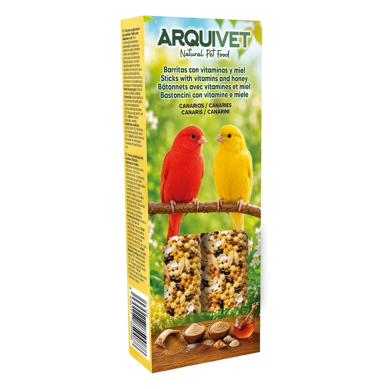 Barritas con vitaminas y miel para canarios