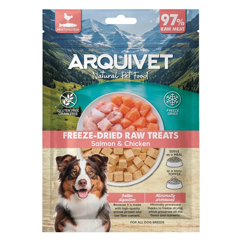 Freeze-Dried Raw Treats - Dados de Salmón y Pollo