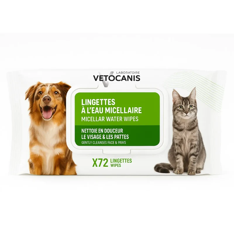 Lingettes Nettoyantes pour Chat et Chien Grand Format X72