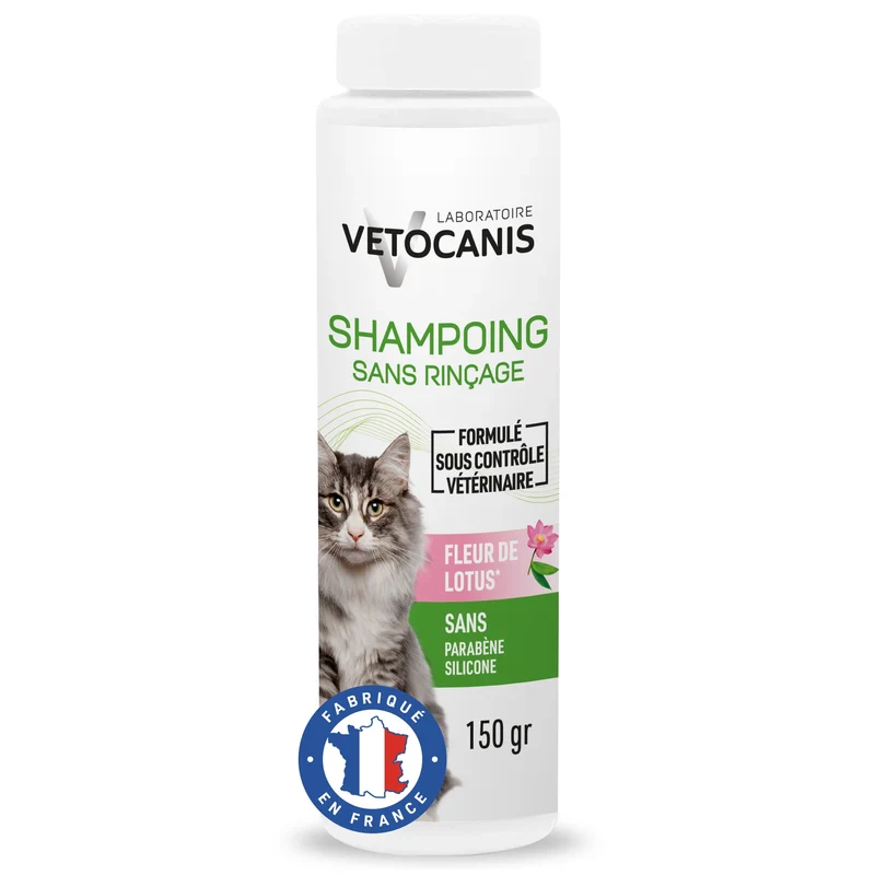Shampoing Sec Sans rinçage pour Chat 150ml