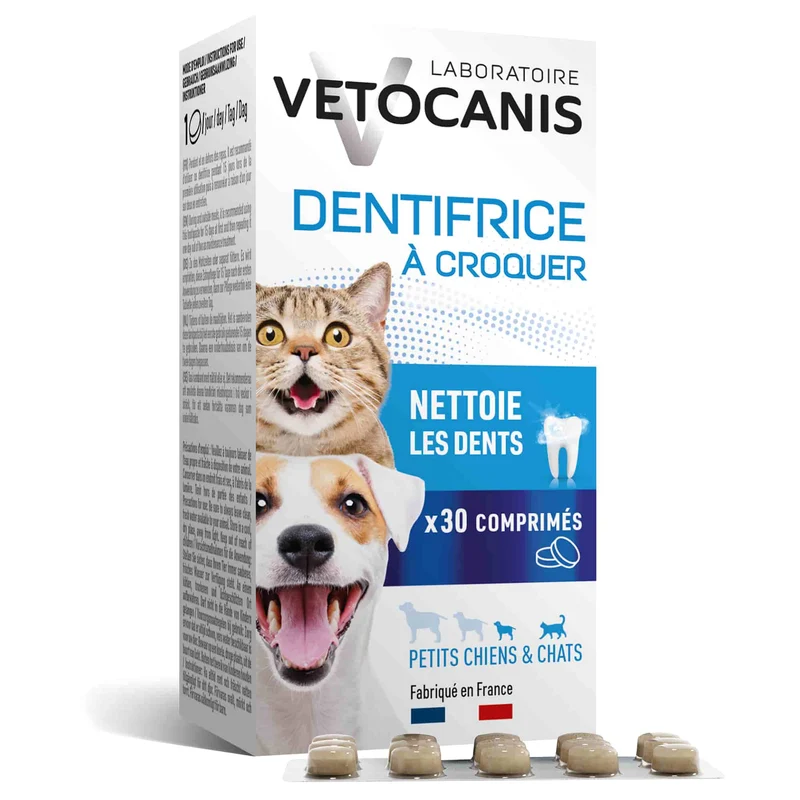 Dentifrice à croquer pour Chat et Petit Chien X30 Comprimés