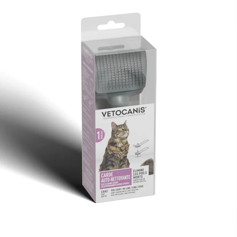 Brosse Carde Rétractable Autonettoyante pour Chat