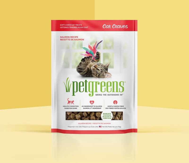 Pet Greens - Cat Craves - Gâteries Chat - Saumon - 3oz