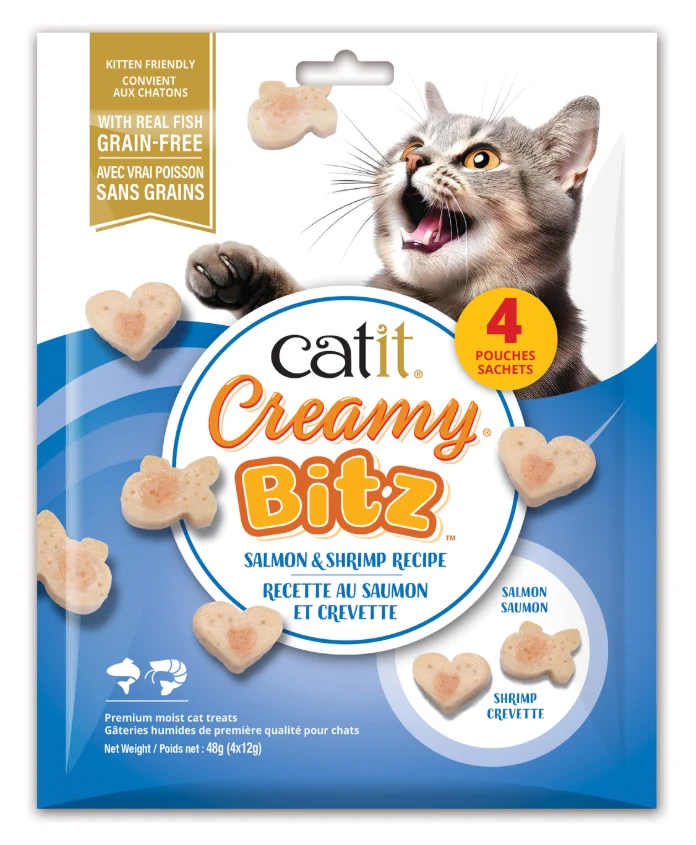 GÂTERIES CATIT CREAMY BITZ Saumon et crevette