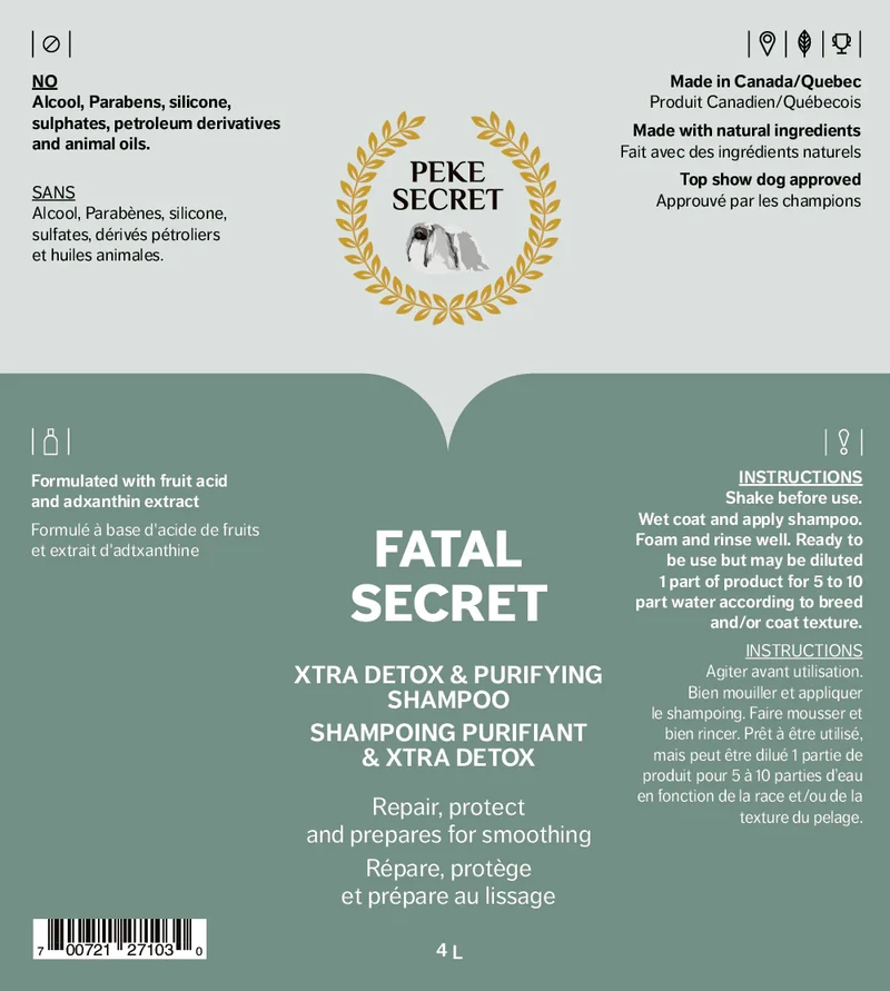 Shampoing naturel pour chien et chat Fatal Secret