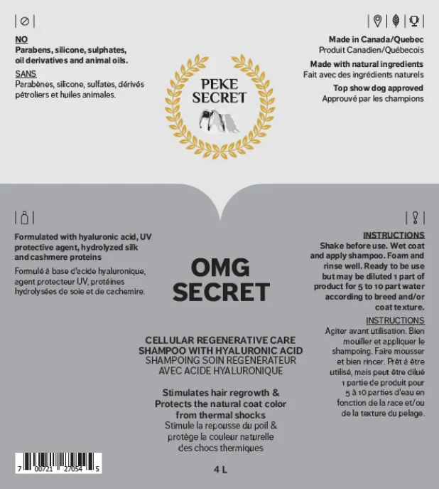 Shampoing naturel pour chien et chat OMG Secret
