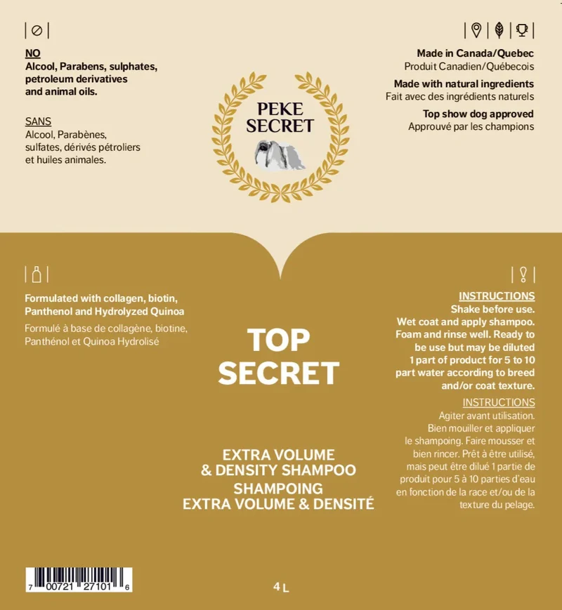Shampoing naturel pour chien et chat Top Secret