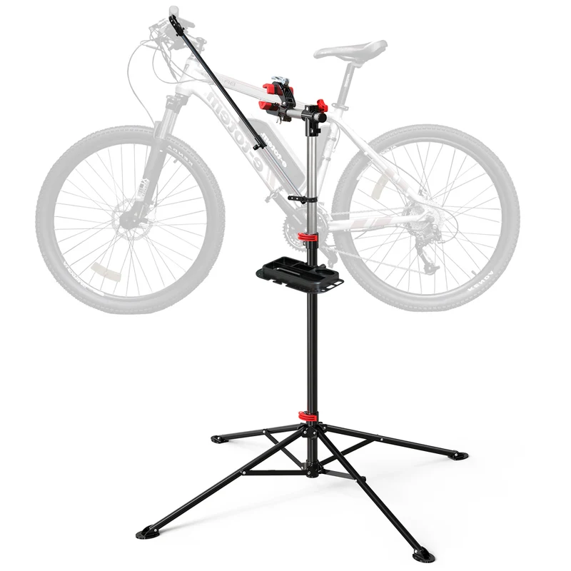 Support de reparation velo Pied d’atelier reglable avec support outils