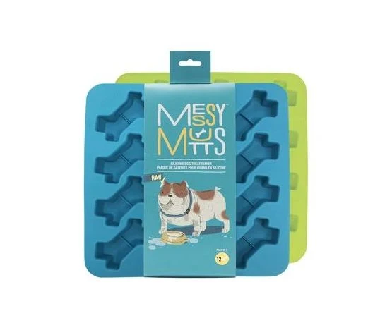 Messy Mutts - Moules À Biscuits - Cuire/Congeler - 12/1oz - Pqt 2 - Vert Et Bleu - Chien