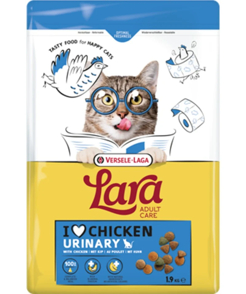 Versele-Laga Nourriture soin urinaire pour chat adulte Lara Care - Saveur de poulet - 1.9 kg