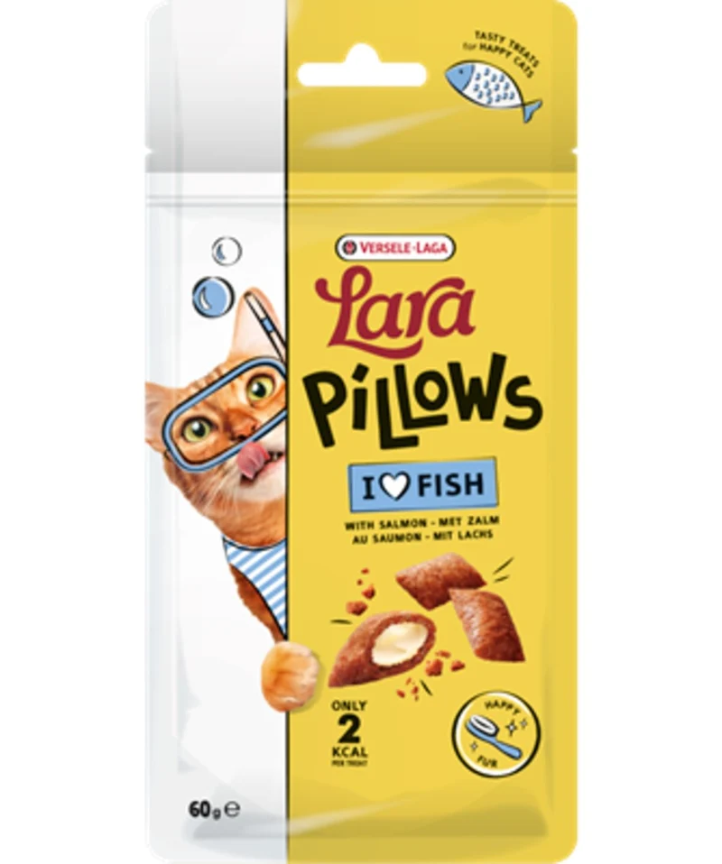 Versele-Laga Friandises pour chats Lara Pillows - Pelage - Saumon - 60 gr