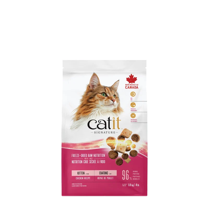 Catit Signature - Chaton Repas de Poulet - Nourriture Sèche avec Ingrédients Séchés à Froid pour Chats