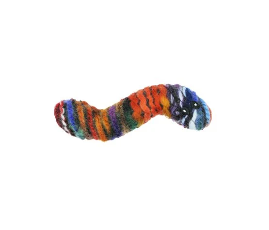 Bud'Z - Jouet - Herbe à Chat - Ver en Laine - Multicolore - 5cm