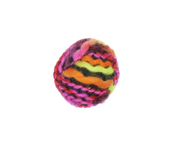 Bud'Z - Jouet - Herbe à Chat - Balle en Laine - Multicolore - 5cm