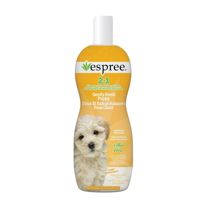 Espree Shampoing et revitalisant 2 en 1 pour chiot - Doux - Parfum de poudre pour bébé 591 ml