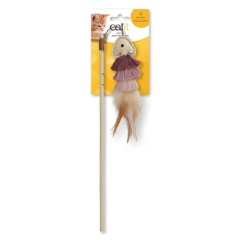 Jouet Catit pour chats - Baguette avec poisson et plume