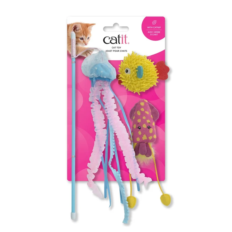 Jouet Catit pour chats - Créatures de la mer - Paquet de 3