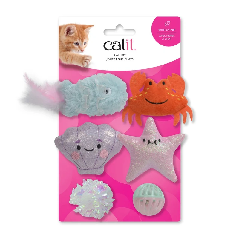Jouet Catit pour chats - Créatures de la mer - Paquet de 6