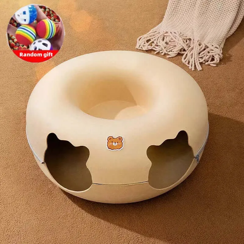 Tunnel de jeu en feutre pour chat - catcanal