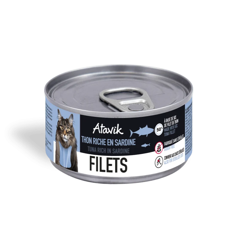 Pâtée pour chat – Filets de Thon riche en sardine 70g