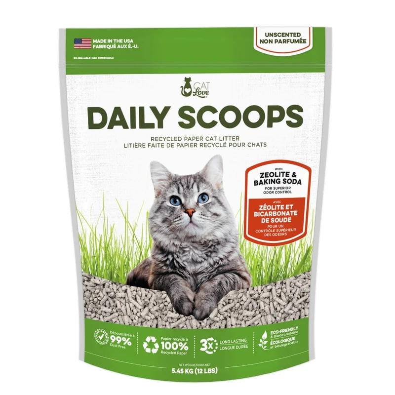 Litière de papier recyclé Daily Scoops Cat Love