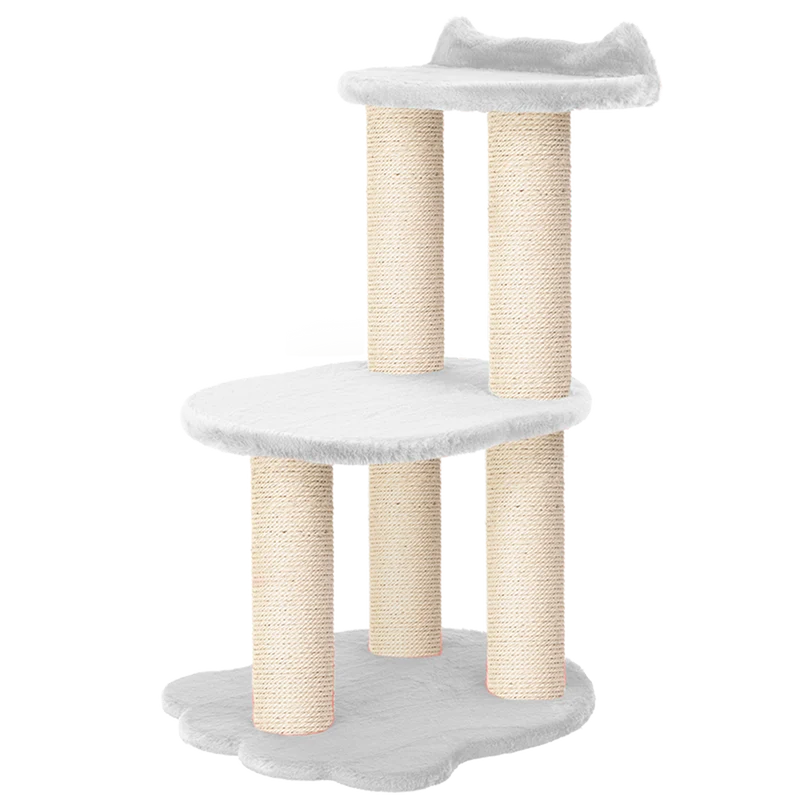 Relaxation - 2-Level Cat Tree - White Faux Fur