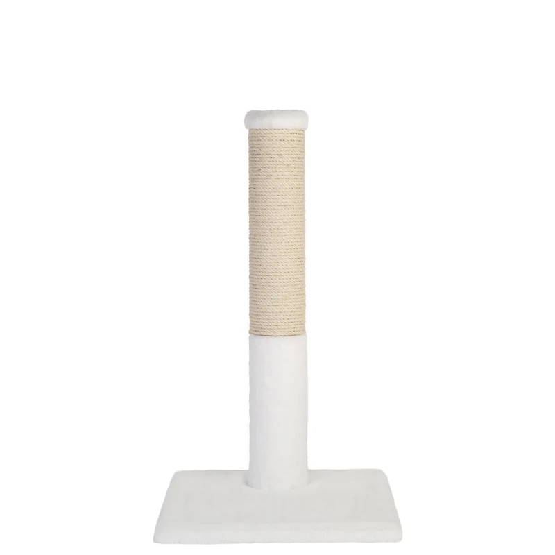 Noba Classic 28" Scratching Post - White Faux Fur