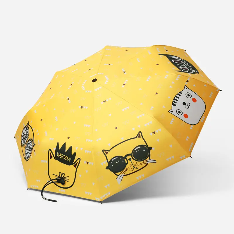 Parapluie avec Dessins de Chat Jaune