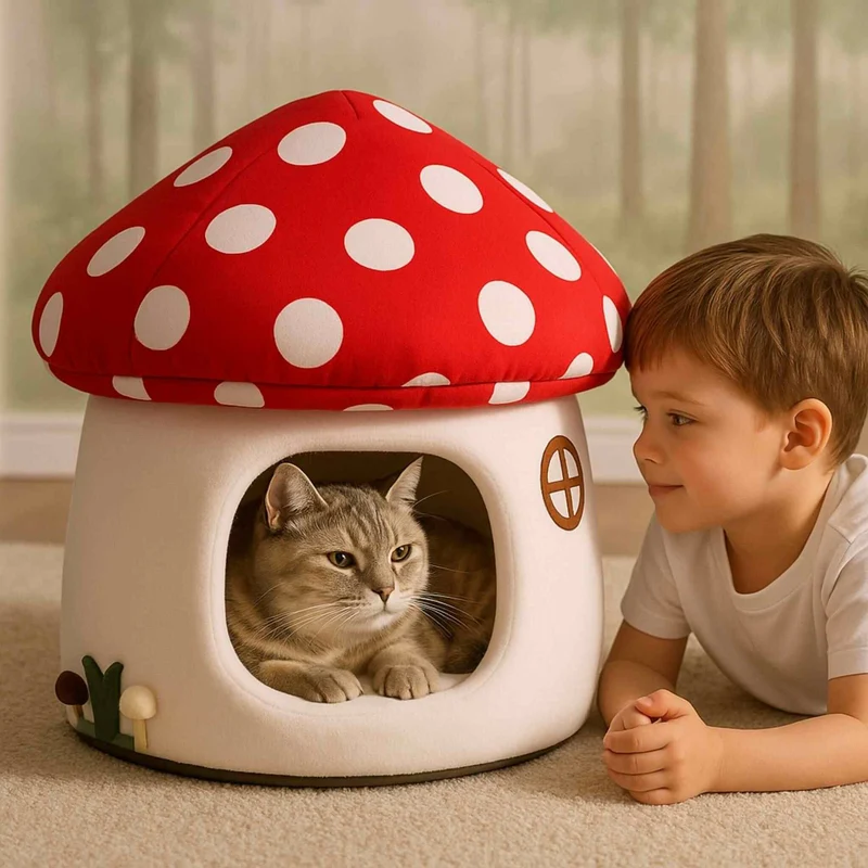 Niche pour chat intérieur Champignon