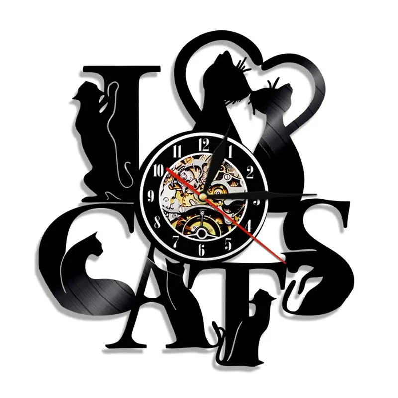 Horloge murale Vinyle Cats