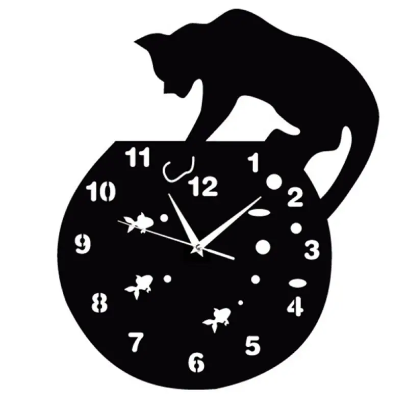 Horloge Chat Noir sur Bocal