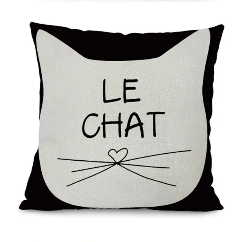 Housse de coussin en lin LE CHAT