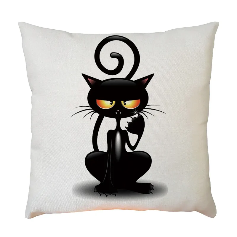 Housse de coussin Chat Noir