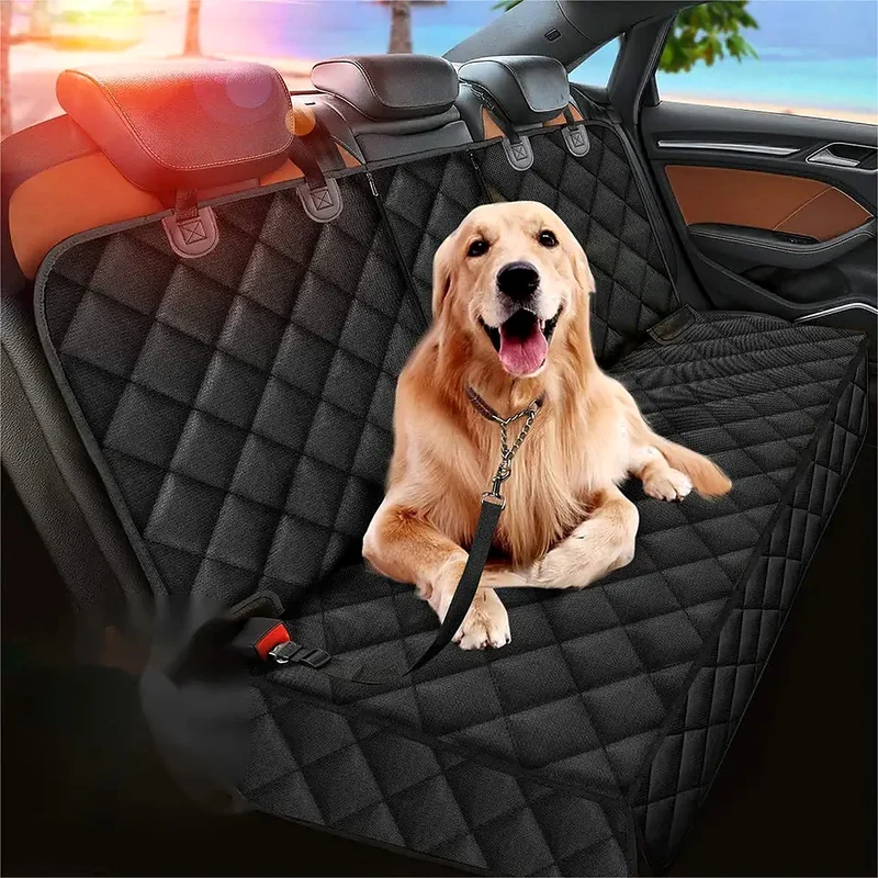 Housse de protection de banquette arrière pour chien – Matelassée, déperlante, avec rabats latéraux